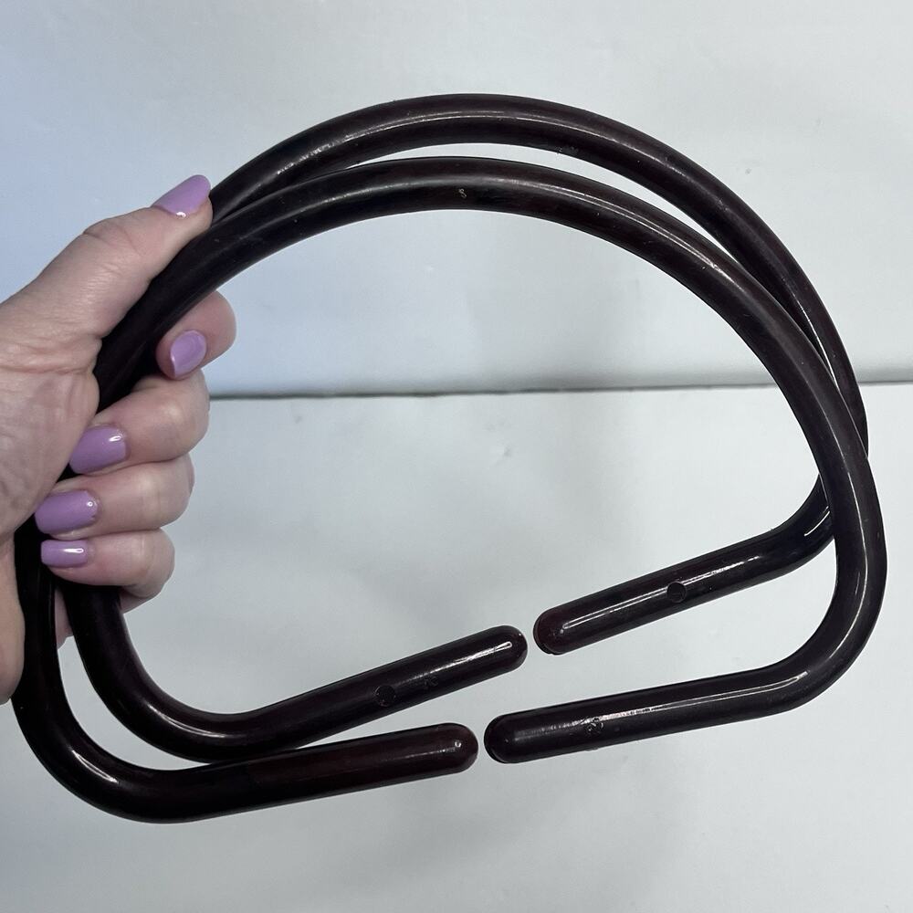 vintage brown acrylic purse bag handle hand made‎ supplies macrame sewing crafts